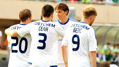 Игроки киевского «Динамо» празднуют победный пенальти