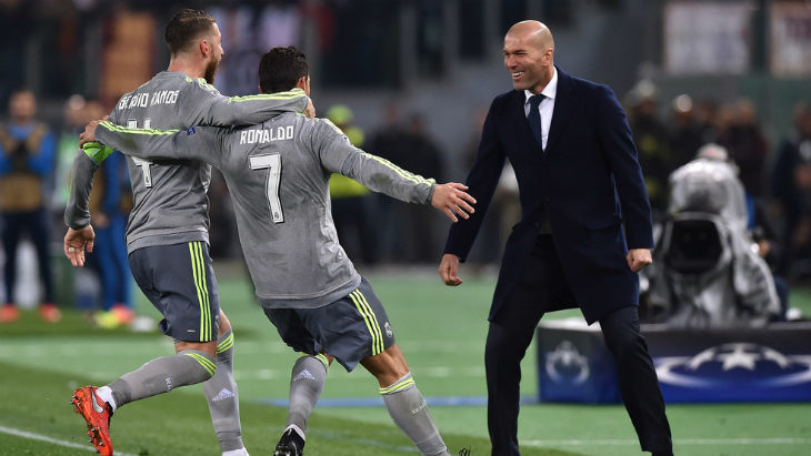 Серхио Рамос и Криштиану Роналду радуют Зинедина Зидана