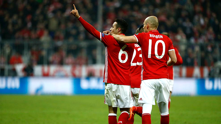 Тьяго Алькантара и Арьен Роббен обеспечили победу «Баварии»