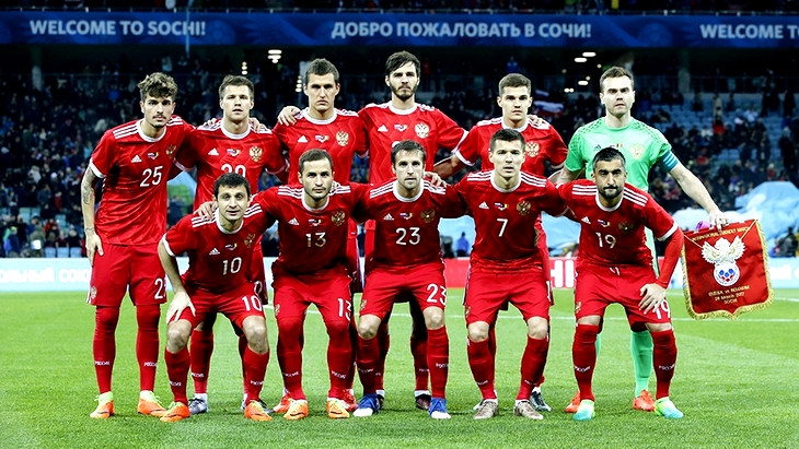 Сборная России перед матчем с Бельгией 
