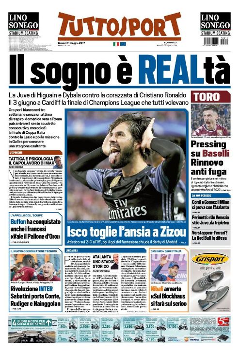 Первая полоса Tuttosport