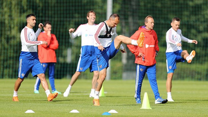 Тренировка сборной России