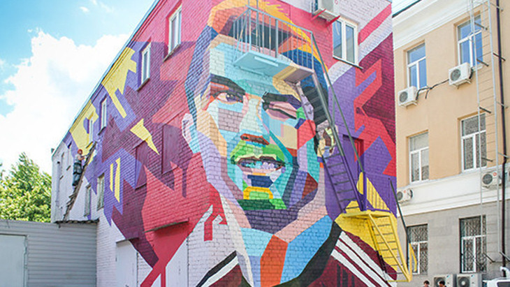 Граффити с изображением Роналду