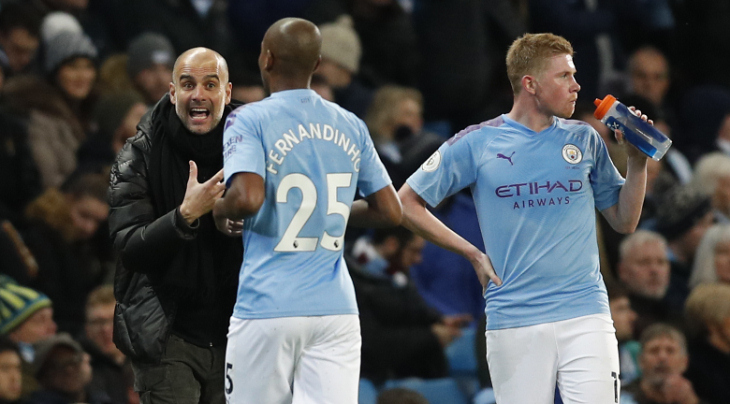 Пеп Гвардиола и игроки «Сити»