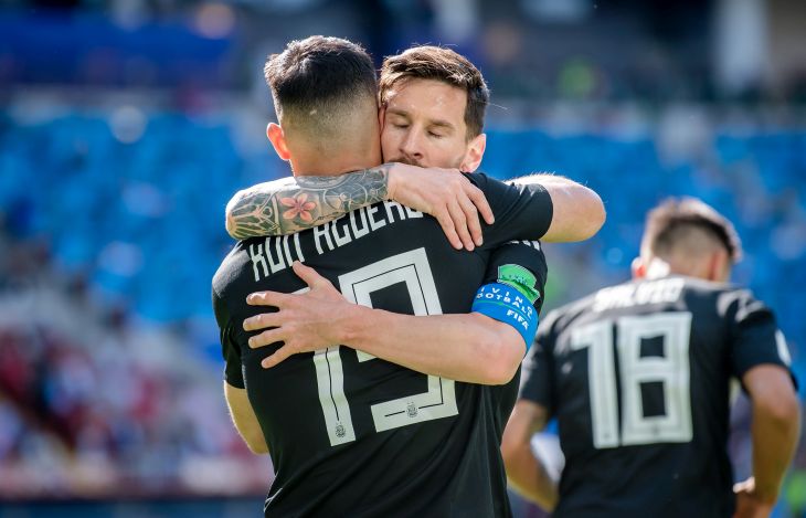 Серхио Агуэро и Лионель Месси в сборной Аргентины