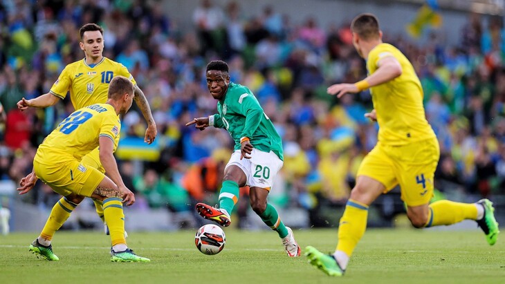 Фрагмент матча Ирландия — Украина