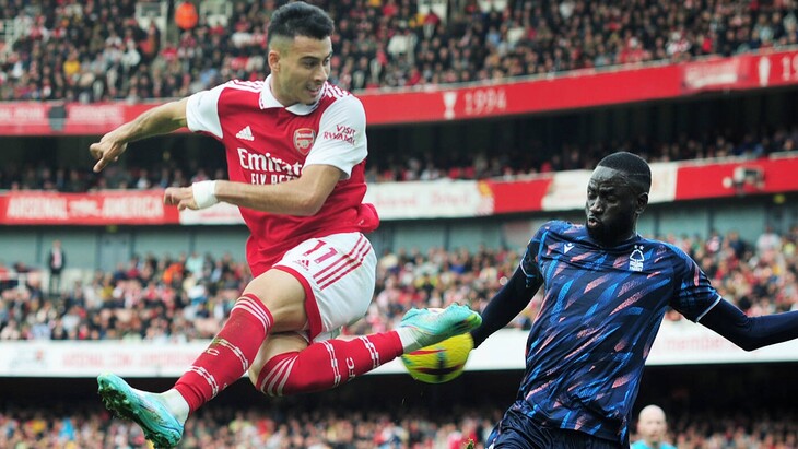 Фрагмент матча «Арсенал» — «Ноттингем Форест»