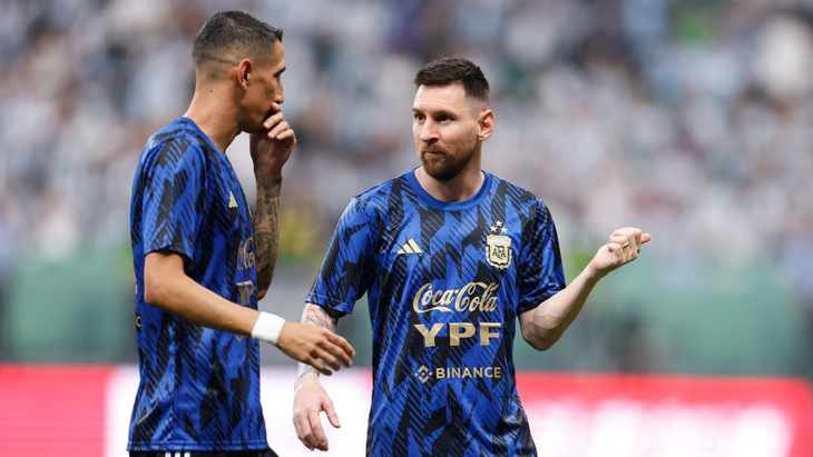 Анхель Ди Мария и Лионель Месси в составе сборной Аргентины