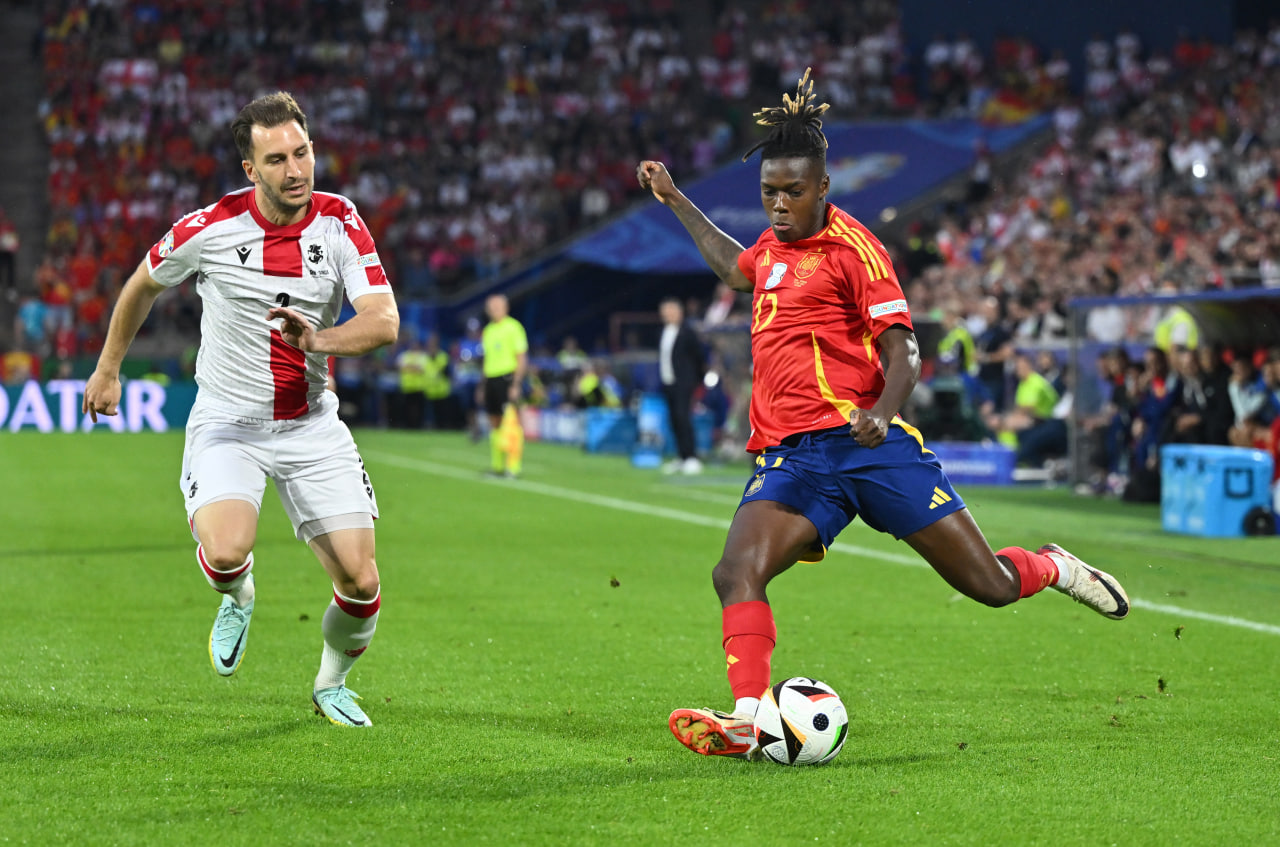 Фрагмент матча Испания — Грузия