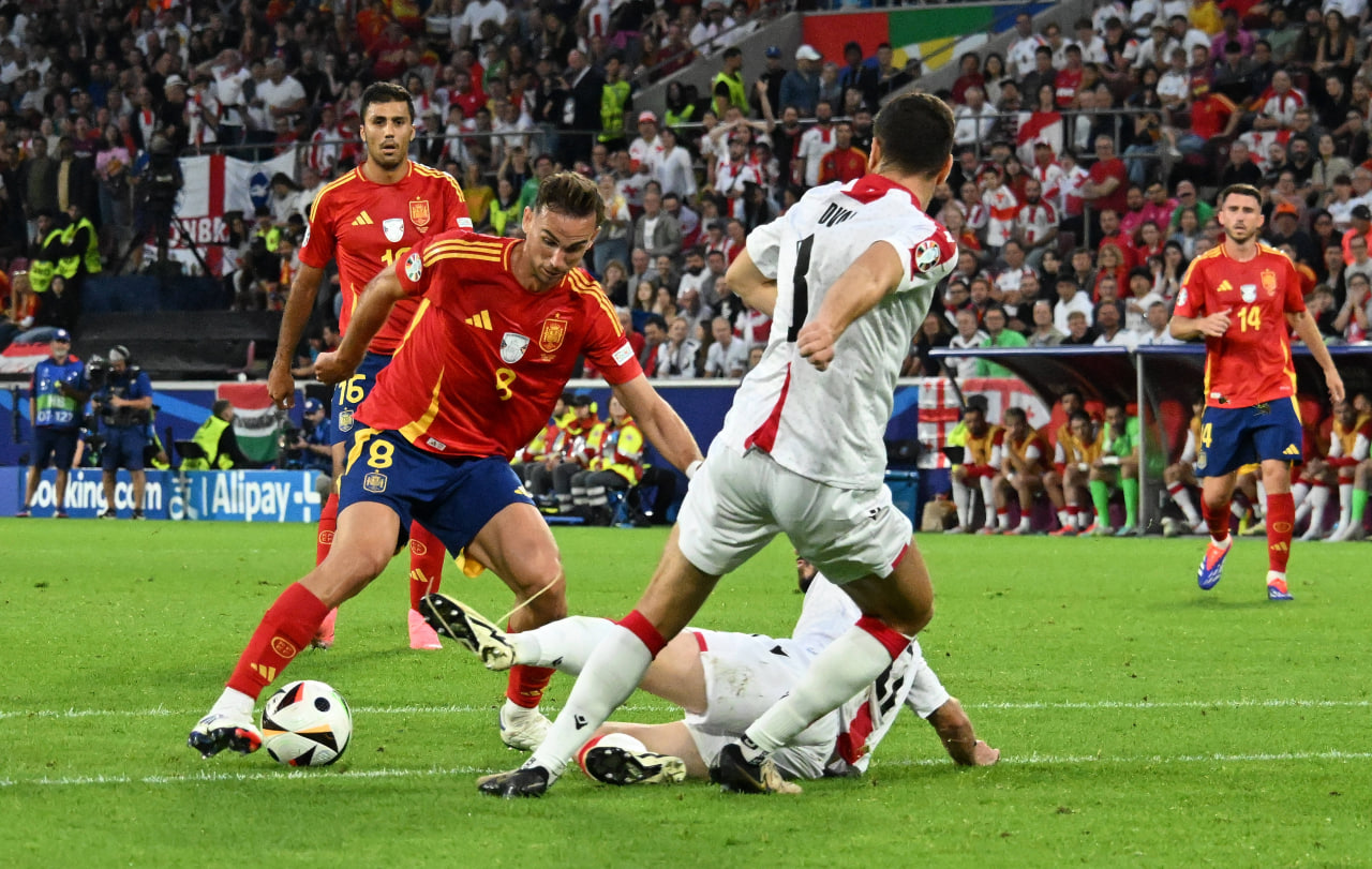 Фрагмент матча Испания — Грузия