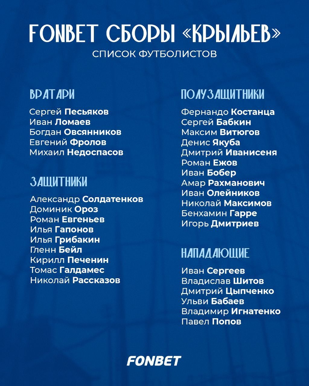 Состав «Крыльев Советов»