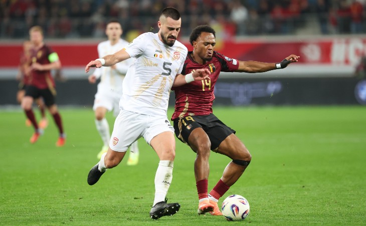 Фрагмент матча Бельгия — Северная Македония