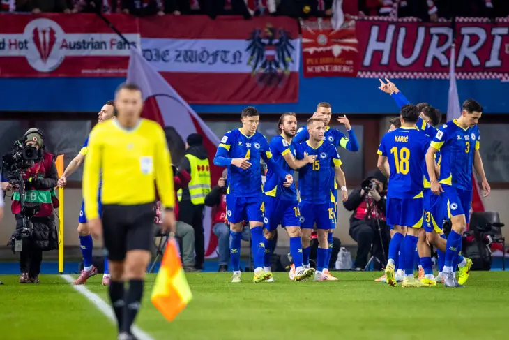 Босния и Герцеговина празднует гол