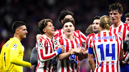 Игроки «Атлетико» празднуют гол 