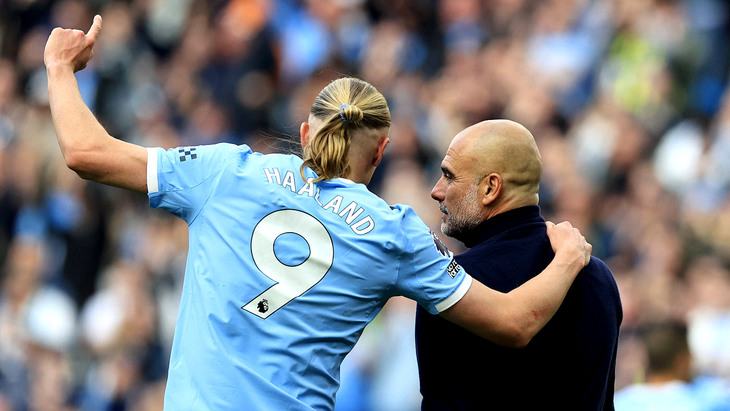 Эрлинг Холанд и Хосеп Гвардиола