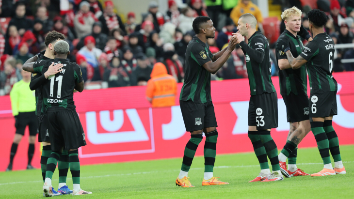 Игроки «Краснодара» празднуют гол