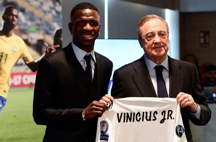 Винисиус и Флорентино Перес в 2018 году