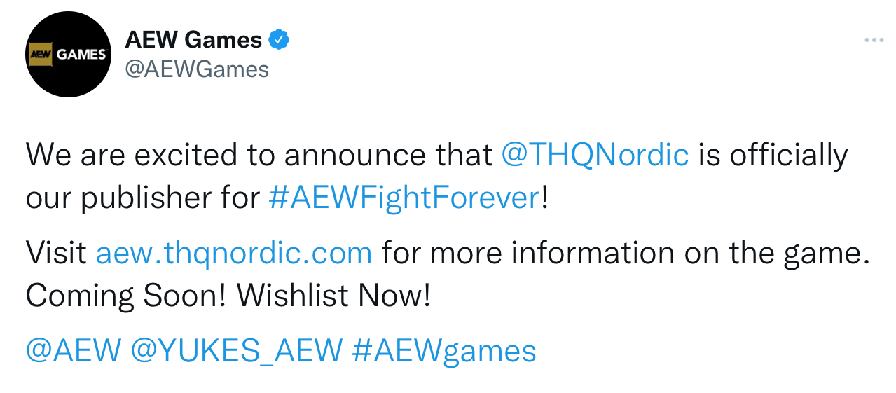 Анонс игры от AEW Games