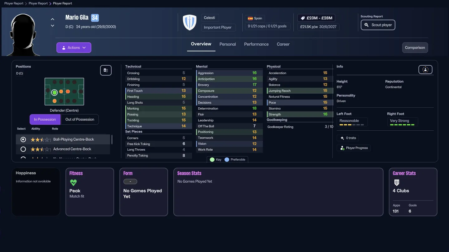 FM26: Марио Хила