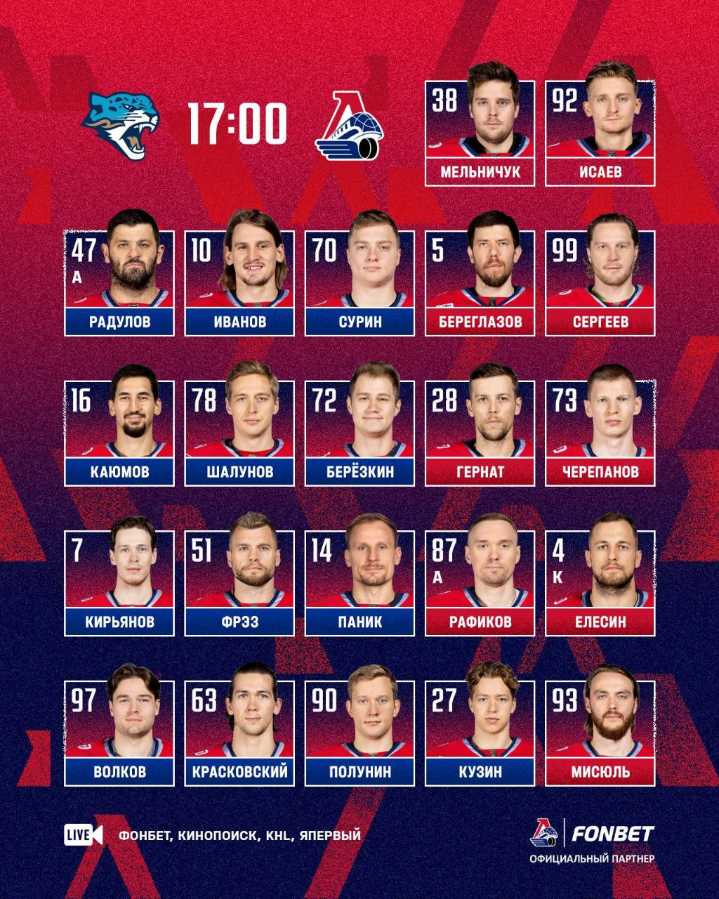 Стартовый состав «Локомотива»