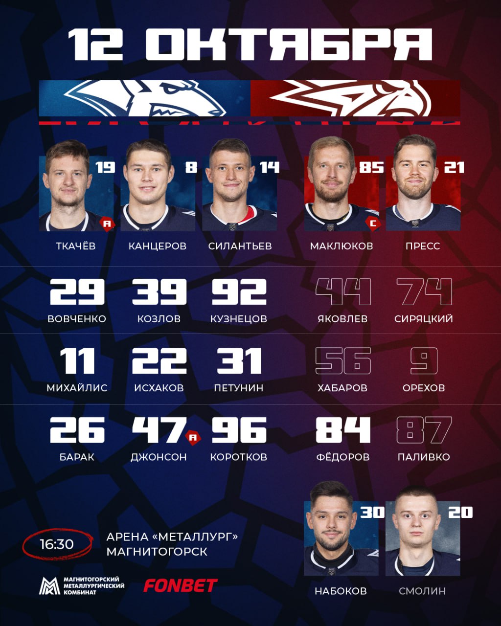 Стартовый состав «Металлурга»