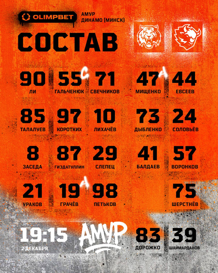 Стартовый состав «Амура»
