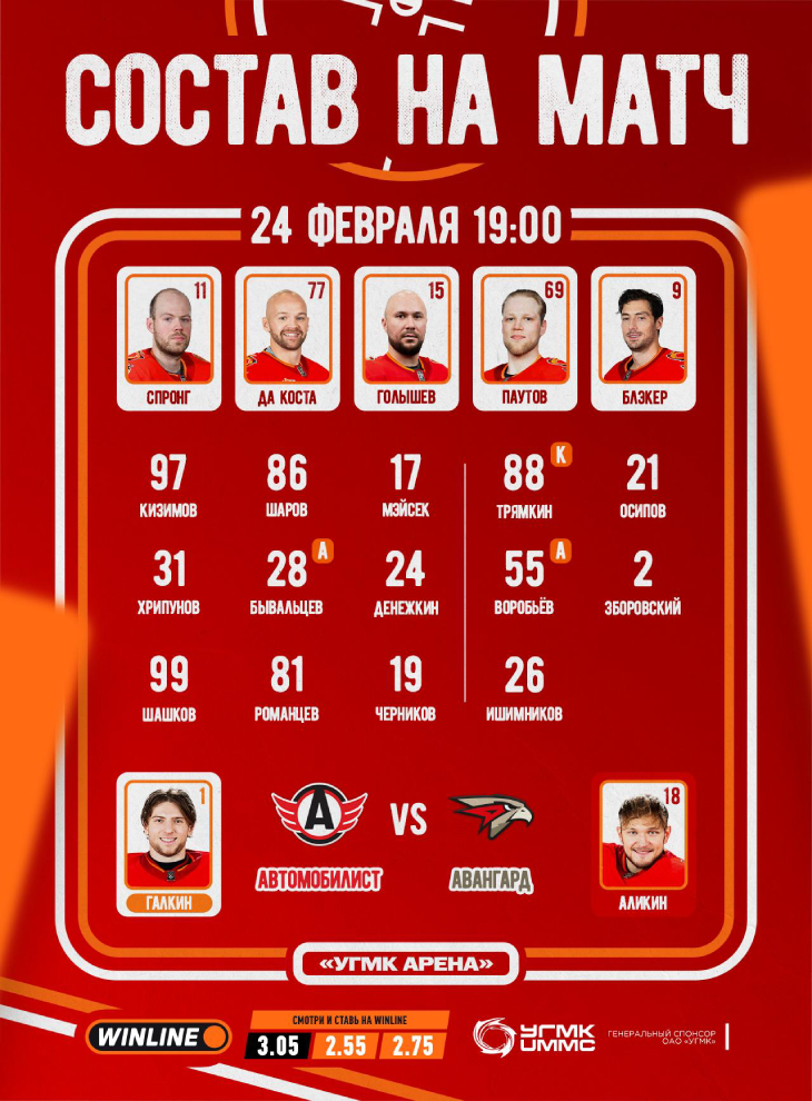 Стартовый состав «Автомобилиста»