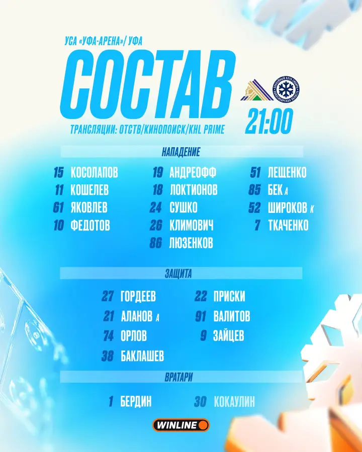 Стартовый состав «Сибири»