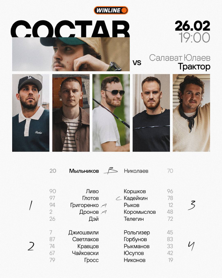 Стартовый состав «Трактора»
