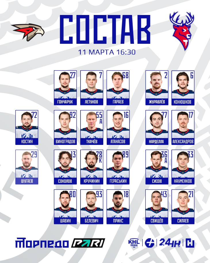 Стартовый состав «Торпедо»