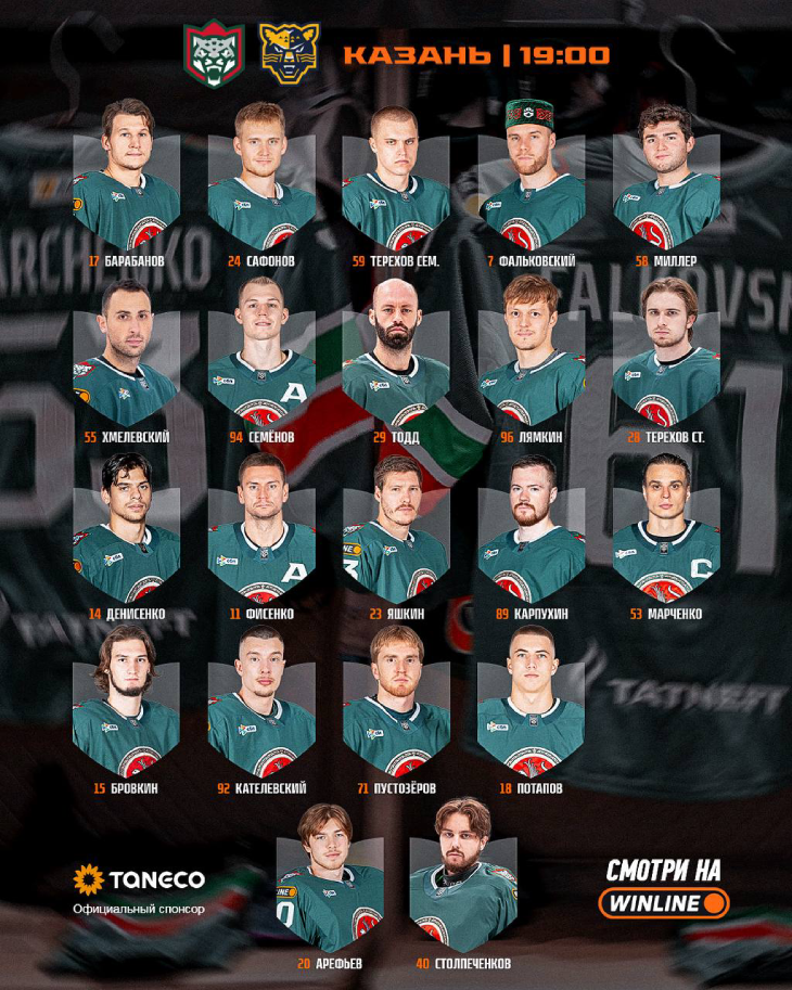 Стартовый состав «Ак Барса»