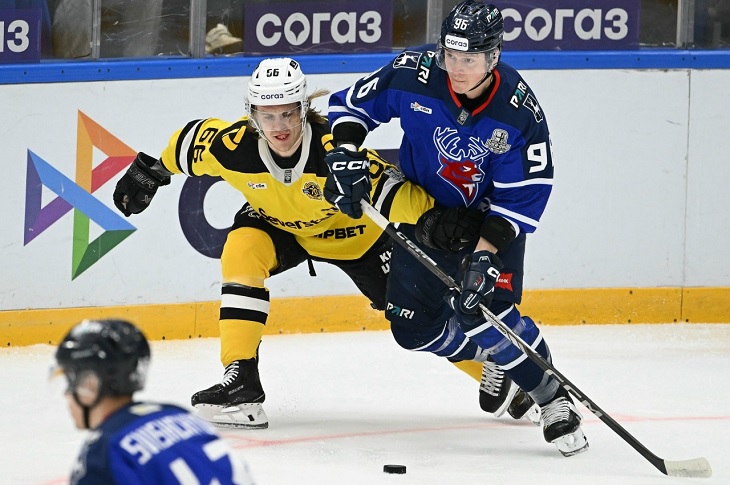 Иван Подшивалов («Северсталь») и Сергей Бойков («Торпедо»)