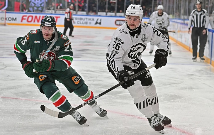 Дмитрий Яшкин («Ак Барс») и Логан Дэй («Трактор»)