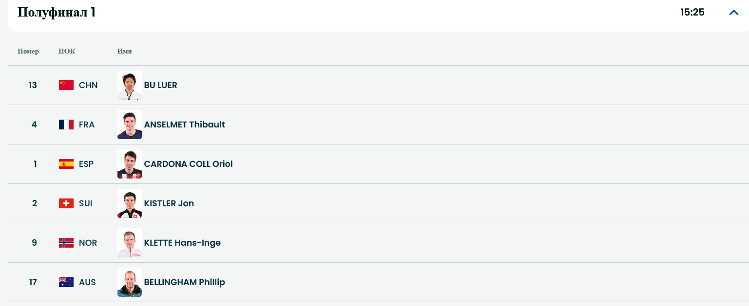 Первый полуфинал