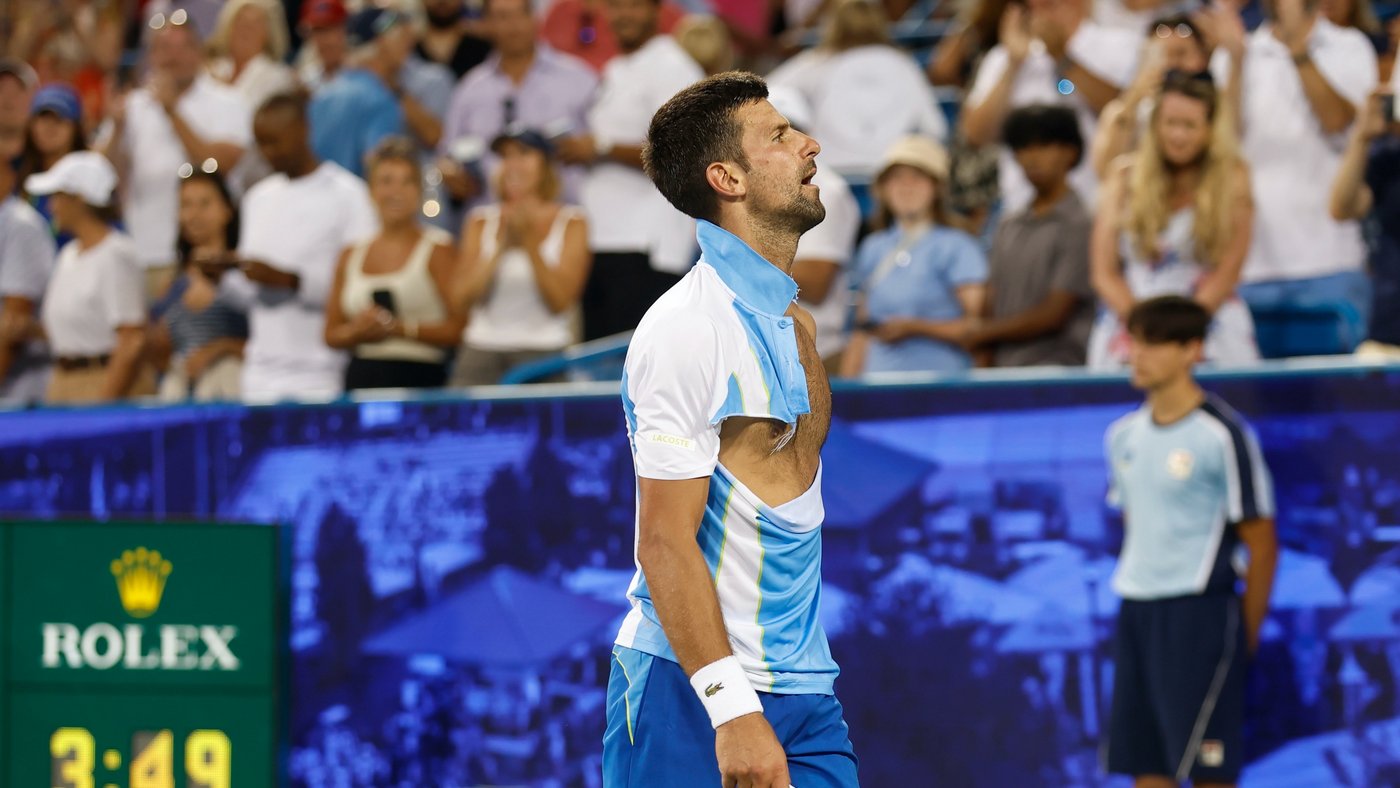 Новак Джокович после матча с Карлосом Алькарасом в Цинциннати