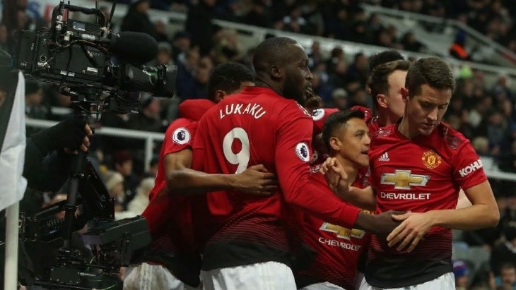 Футболисты «МЮ» в матче с «Ньюкаслом»